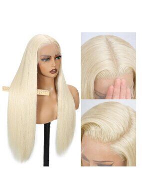 NEW 30" Long Blonde #613 Straight Lace Front Pre Plucked Heat Resistant Hair Wig